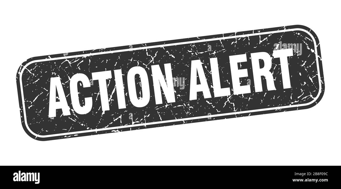 Action Number Sign action alert stamp. action alert square grungy black sign Stock Vector ...