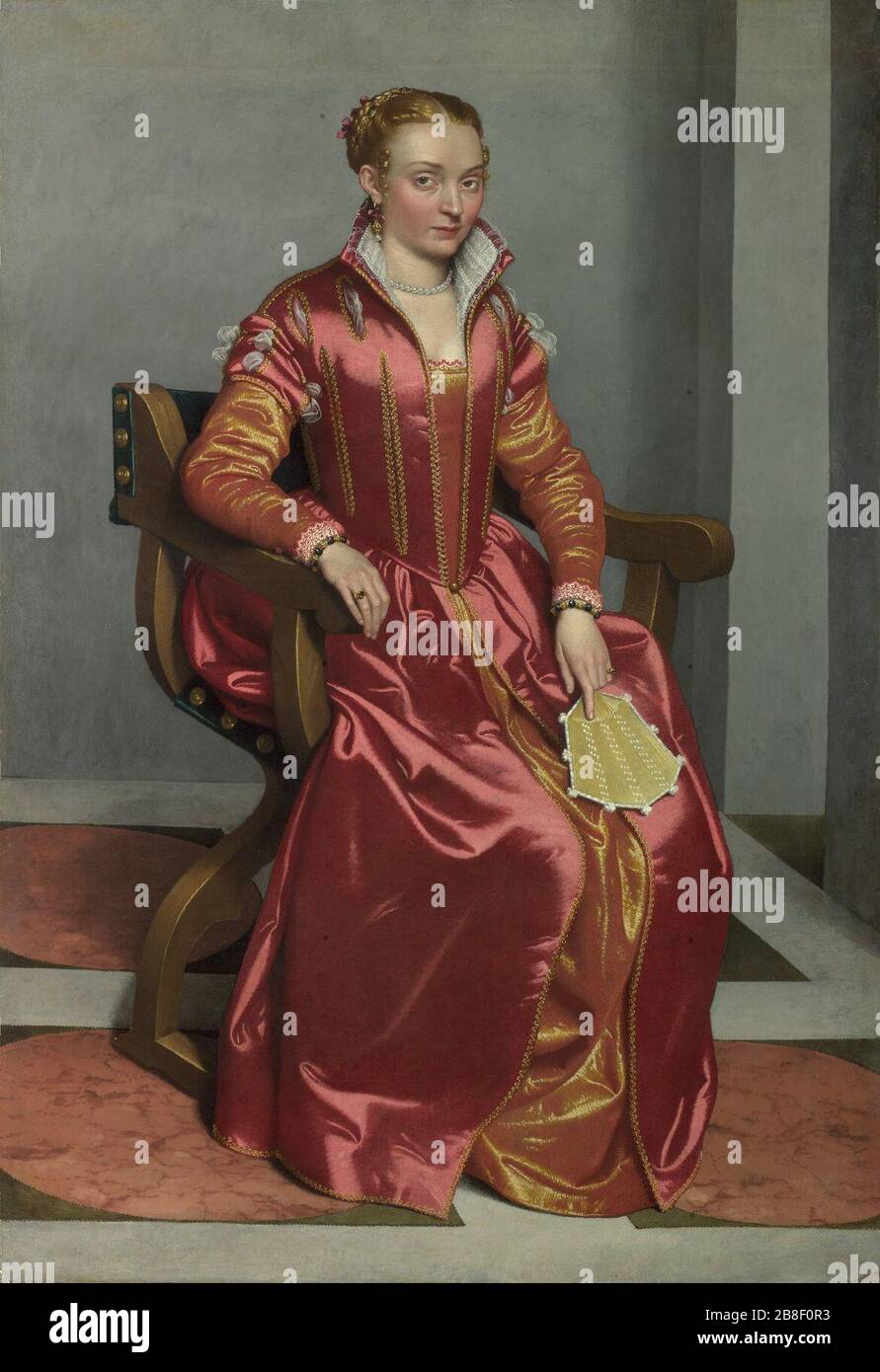 Giovanni Battista Moroni - Portrait of a Lady, perhaps Contessa Lucia Albani Avogadro ('La Dama in Rosso') Stock Photo