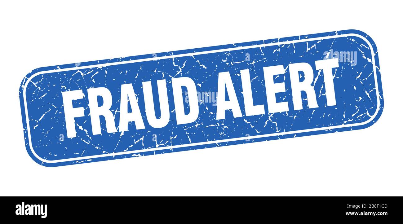 fraud alert stamp. fraud alert square grungy blue sign Stock Vector ...