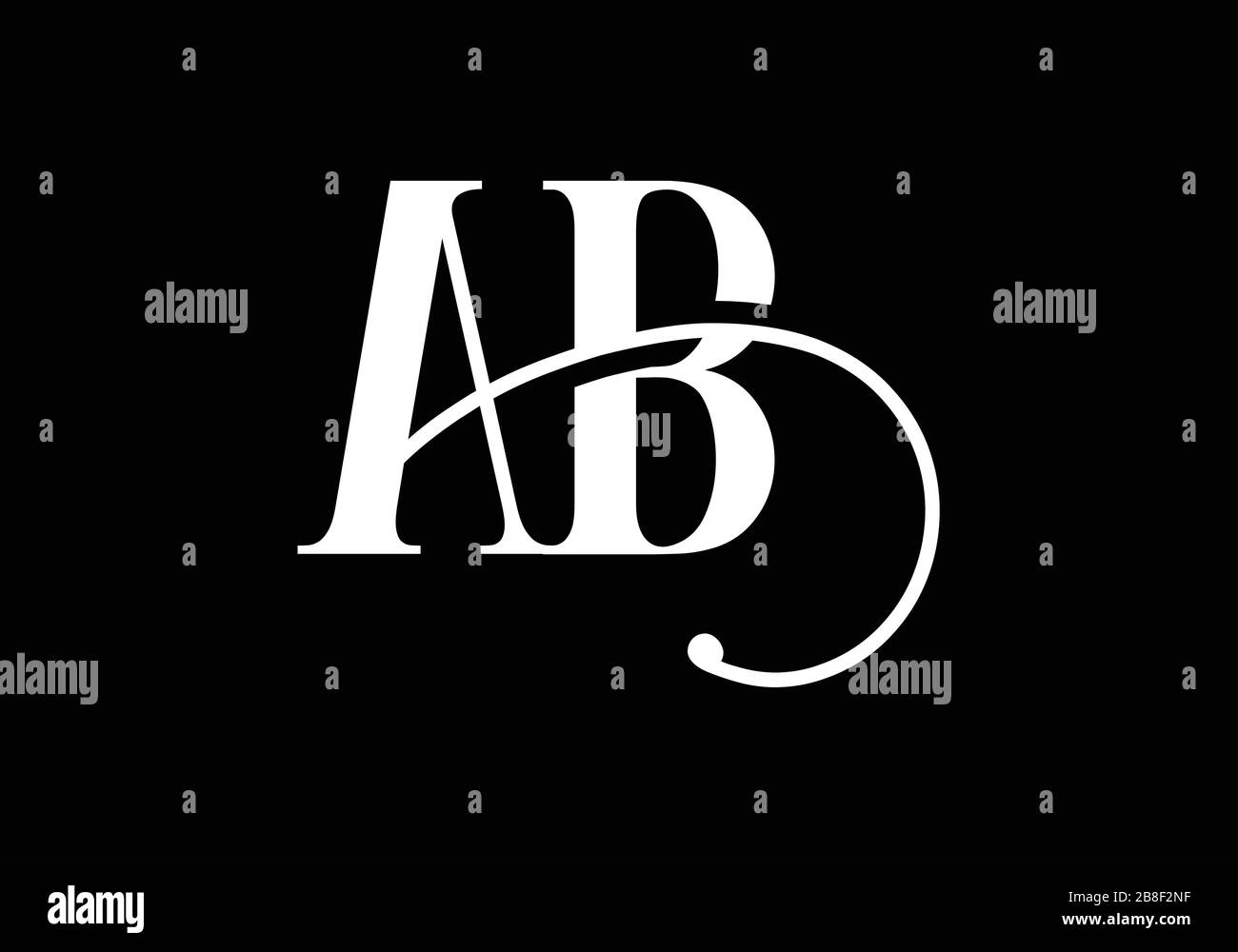 A B, AB Initial Letter Logo design vector template, Graphic Alphabet Symbol for Corporate Business Identity Stock Vector