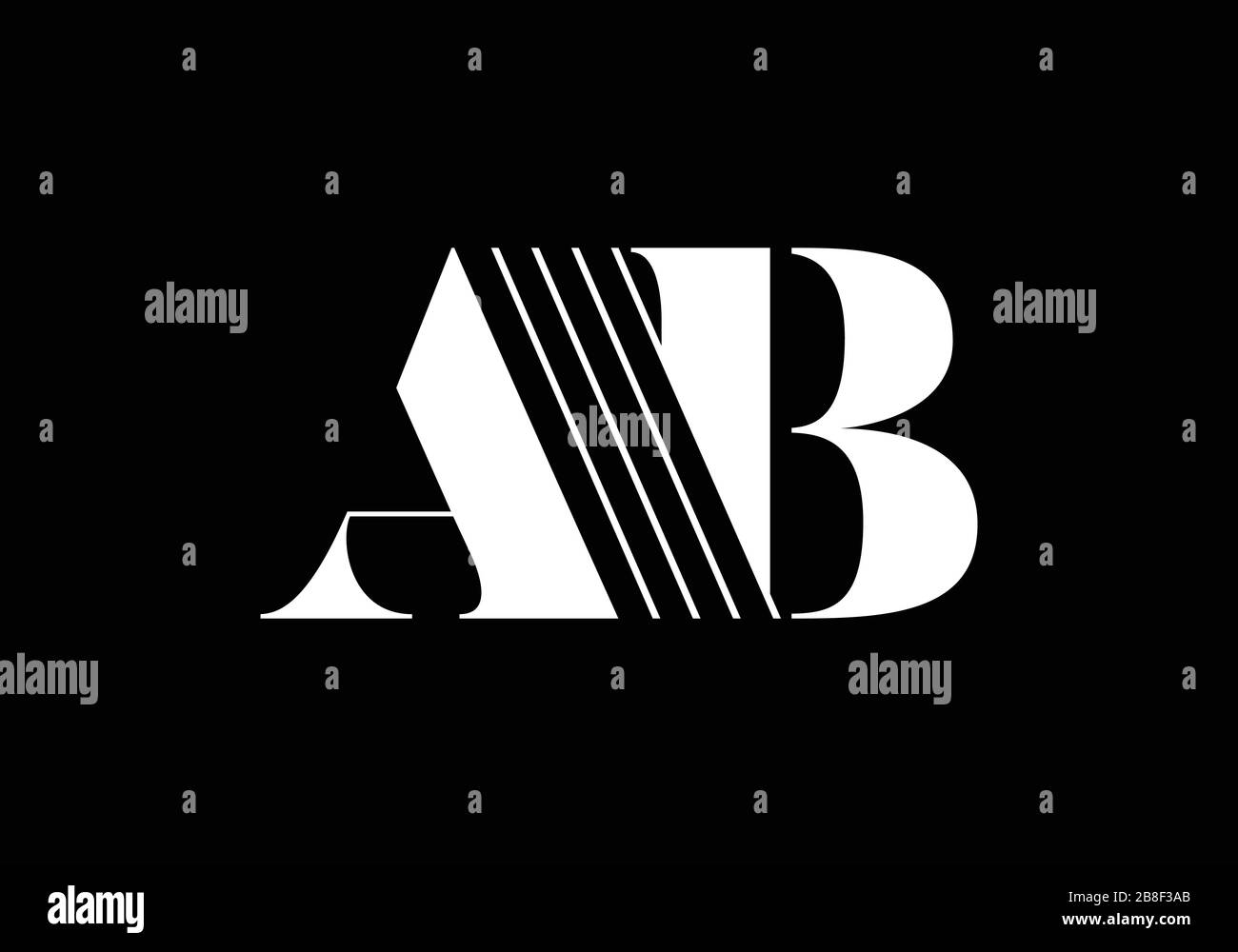A B, AB Initial Letter Logo design vector template, Graphic Alphabet ...