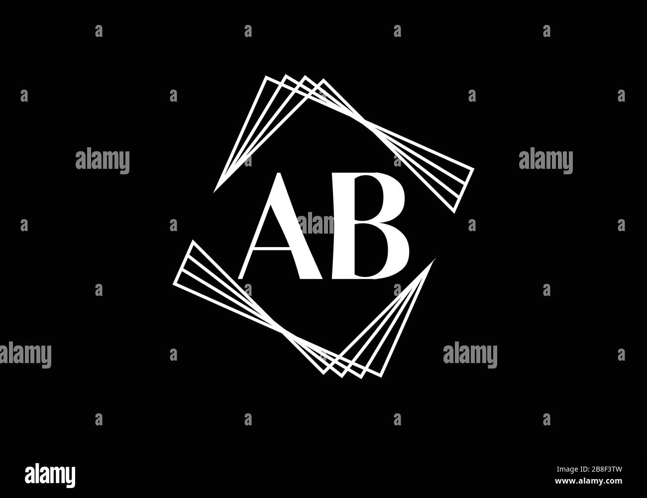 A B, AB Initial Letter Logo design vector template, Graphic Alphabet Symbol for Corporate Business Identity Stock Vector