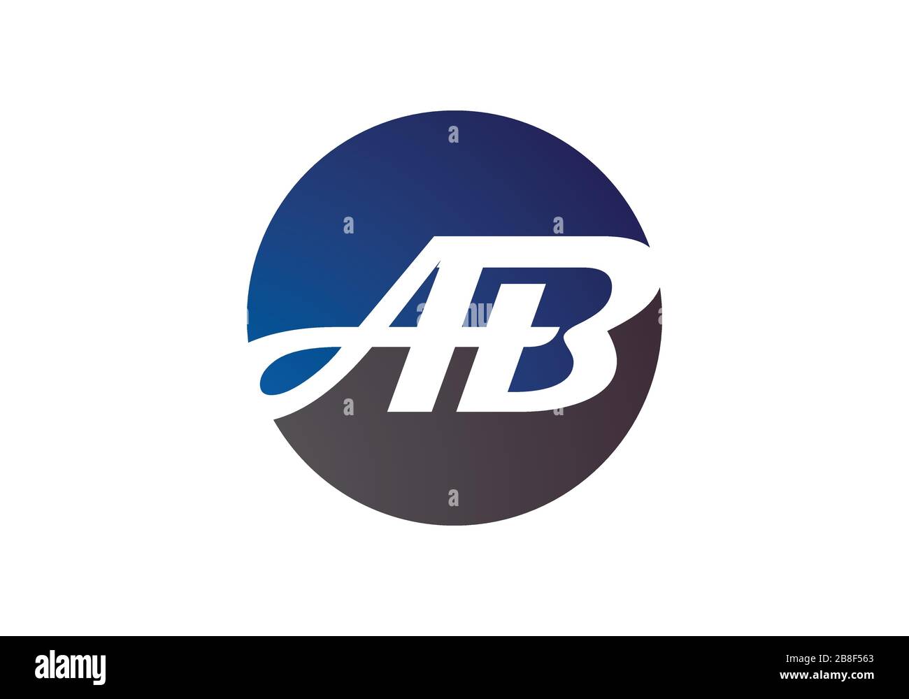 A B, AB Initial Letter Logo design vector template, Graphic Alphabet Symbol for Corporate Business Identity Stock Vector
