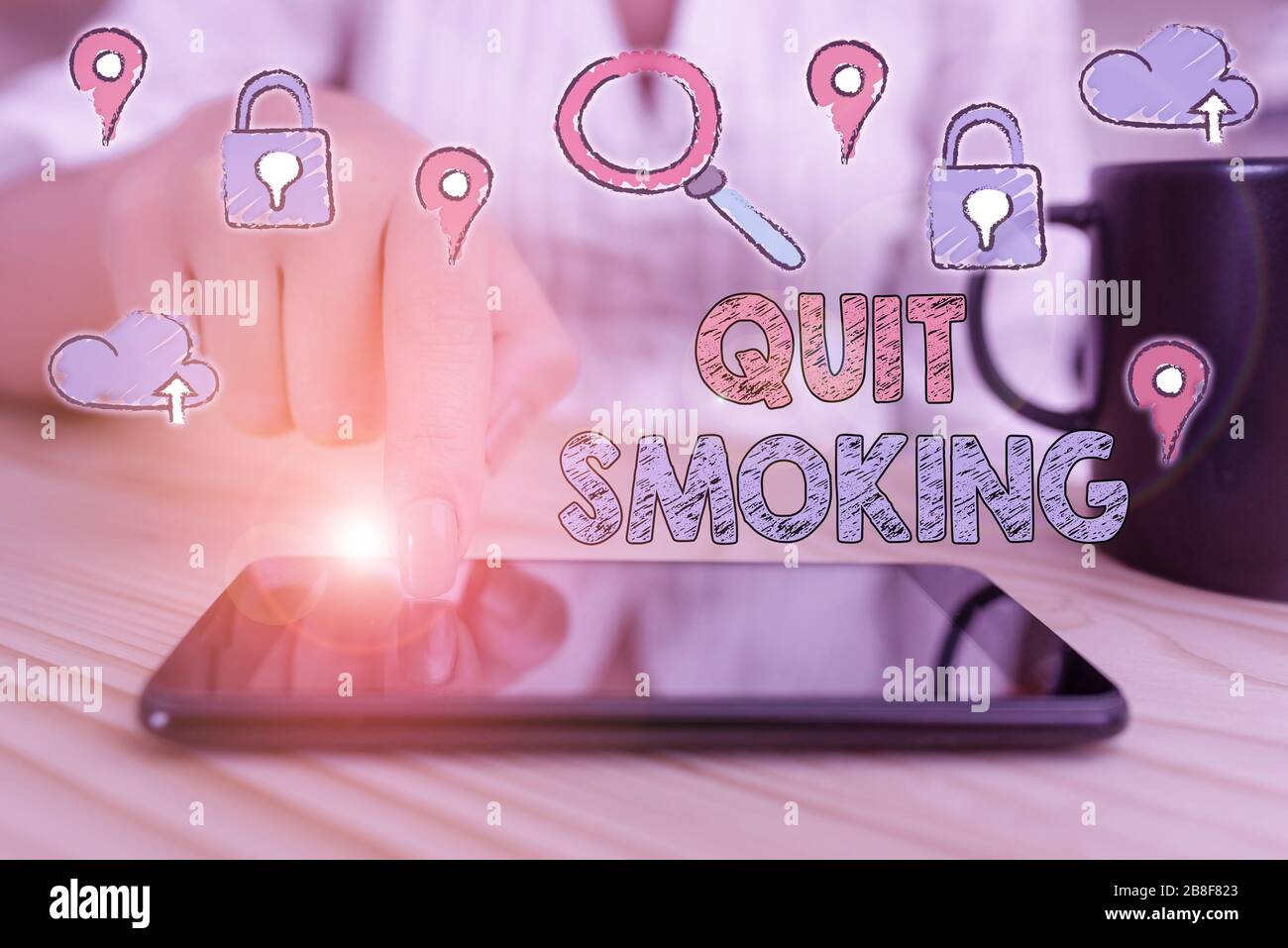 Conceptual hand writing showing Quit Smoking. Concept meaning process