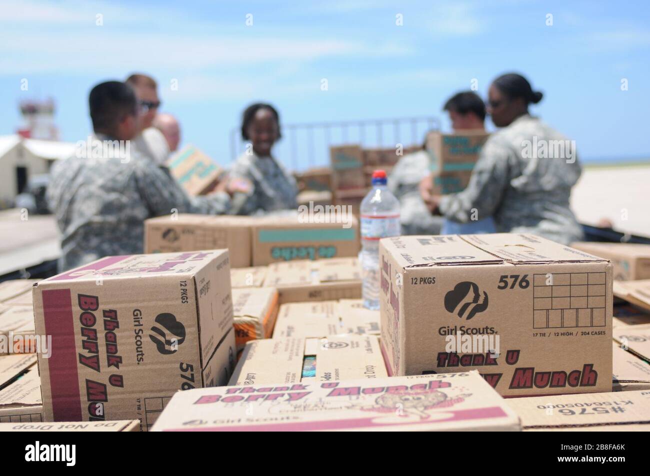 Girl Scout cookies donated to JTF GTMO 110718 Stock Photo