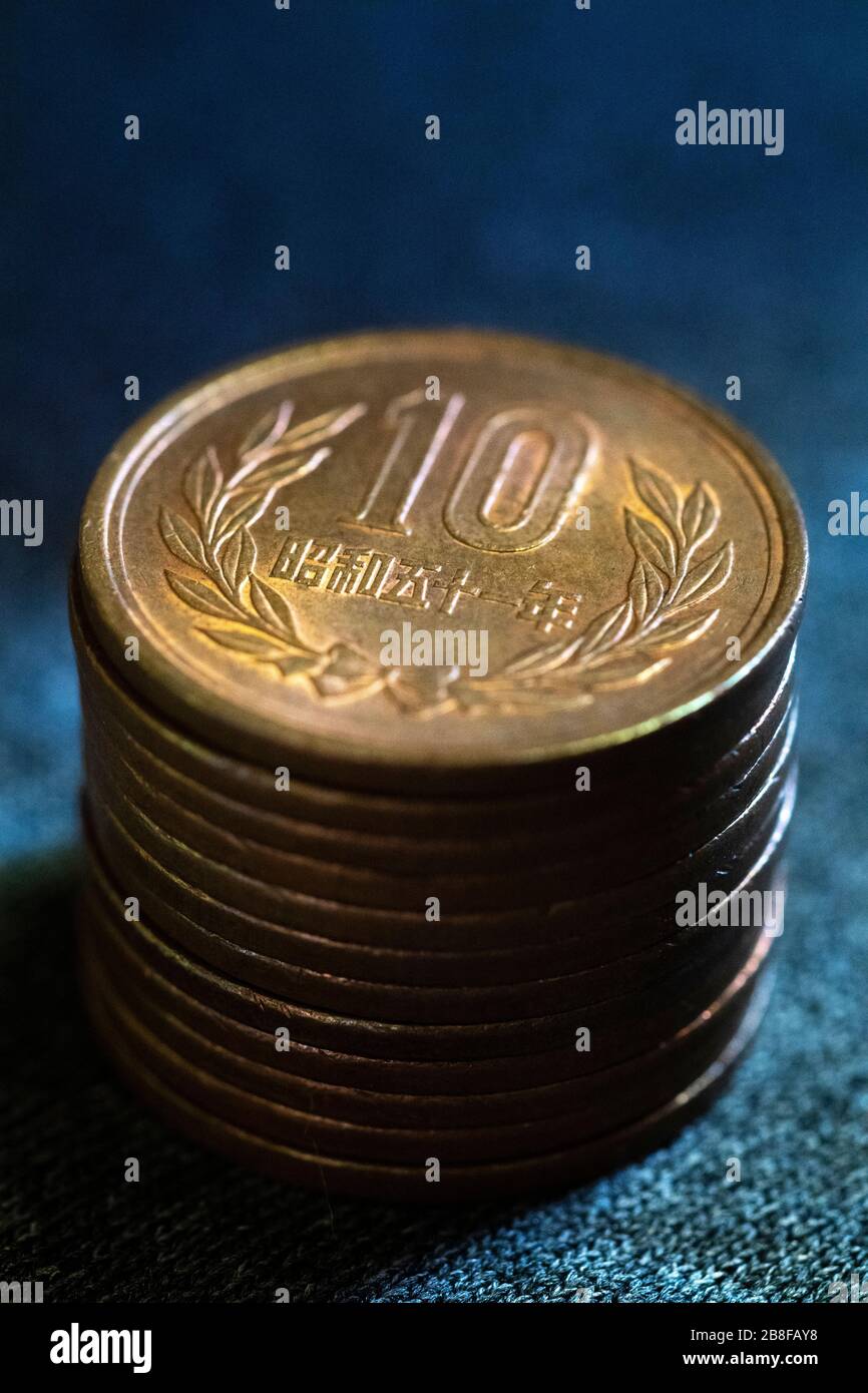 japanese ten yens coin Stock Photo