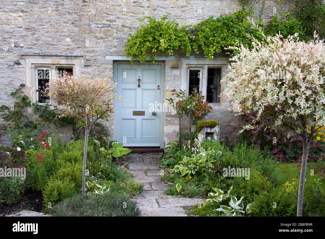 Limestone house in Upper Slaughter Village, Gloucestershire, Cotswold District, England, United