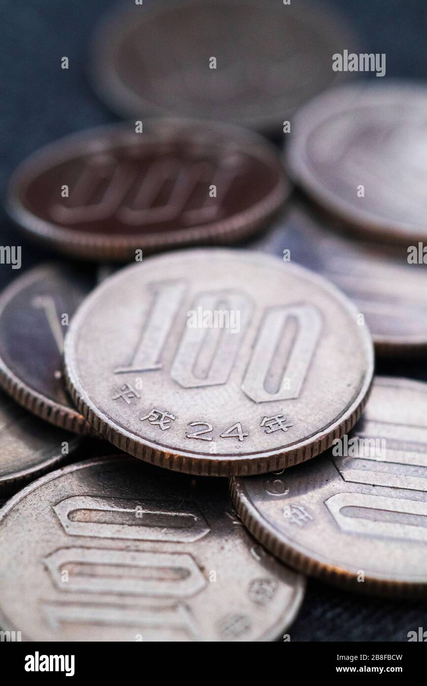 japanese one hundred yens coin Stock Photo