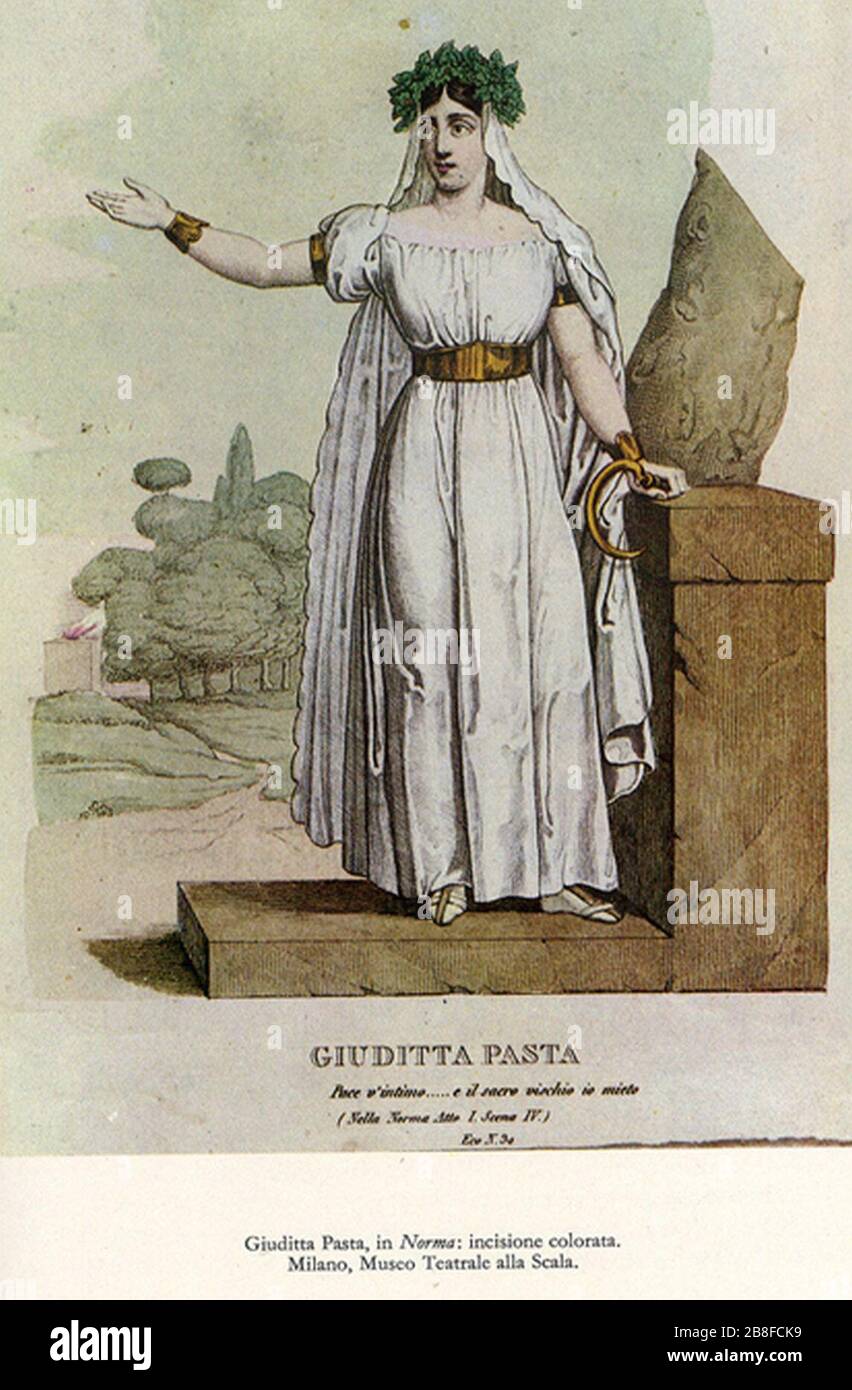 Giuditta Pasta as Norma 1831. Stock Photo