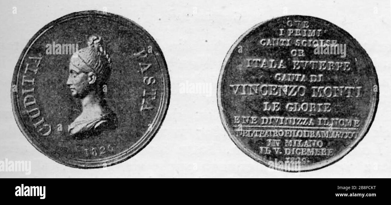Giuditta Pasta Medaille AEhrlichSängerinnen1895. Stock Photo