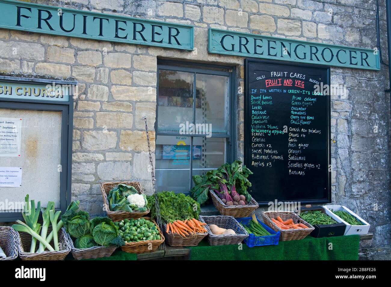 Vegetable store in the Marketplace, Northleach Market Town