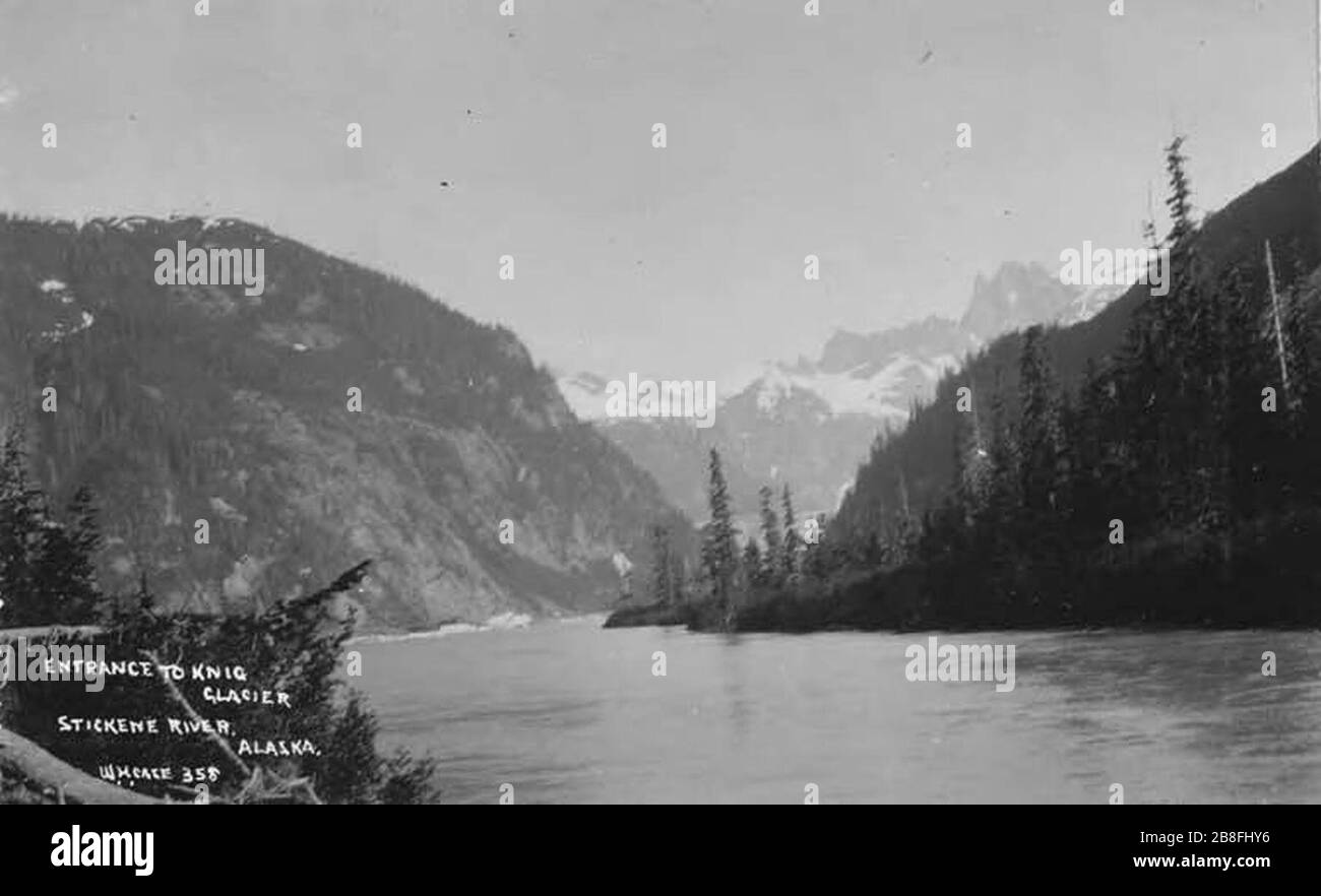 Glacier in Knik area Stikine River Alaska circa 1908 (AL+CA 3383). Stock Photo