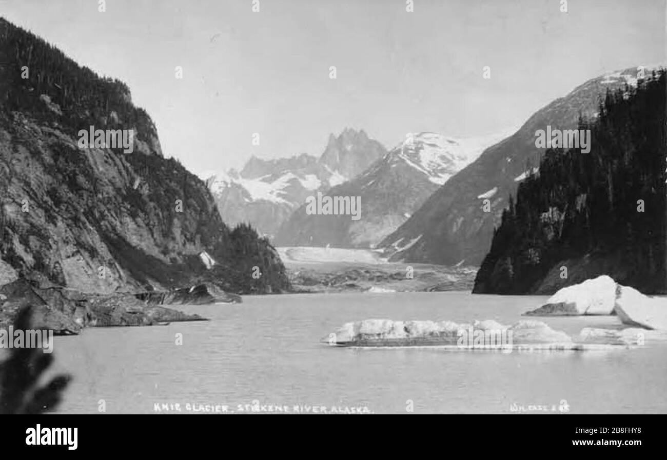 Glacier in the Knik area along the Stikine River Alaska circa 1908 (AL+CA 3385). Stock Photo