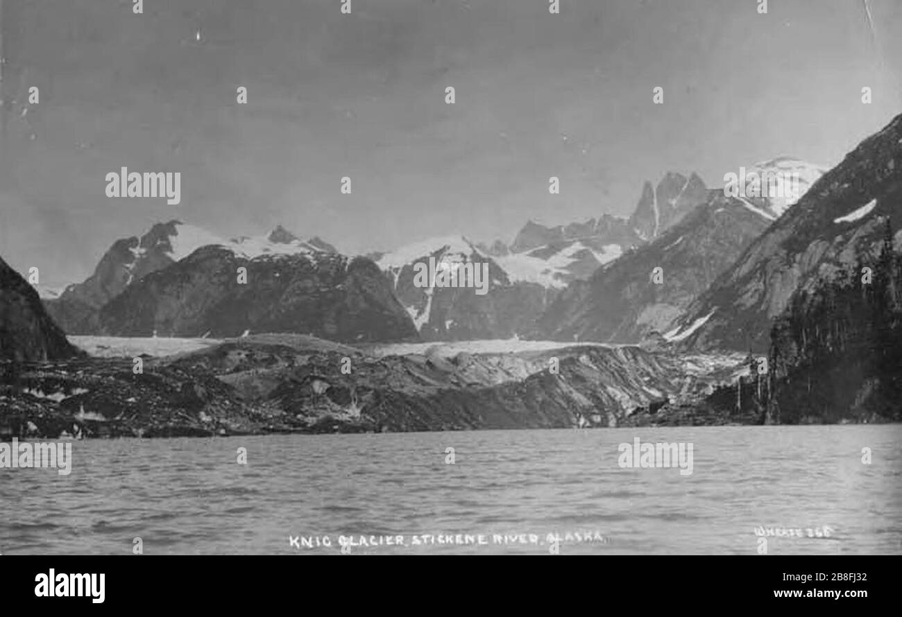 Glaciers in the Knig area along the Stikine River Alaska circa 1908 (AL+CA 3384). Stock Photo