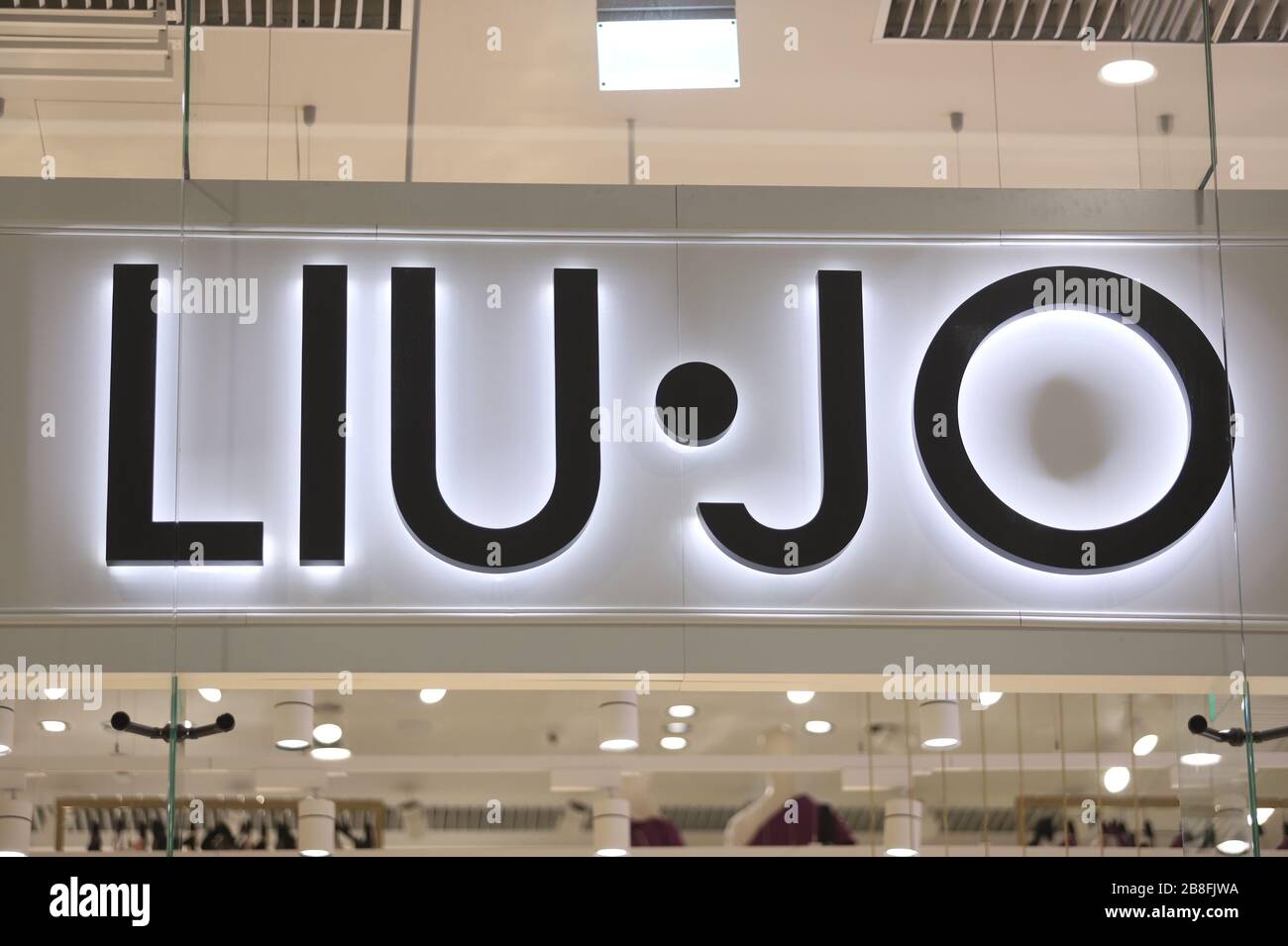 Logo of Liu Jo is seen at Galeria Shopping and Entertainment Centre. Stock Photo