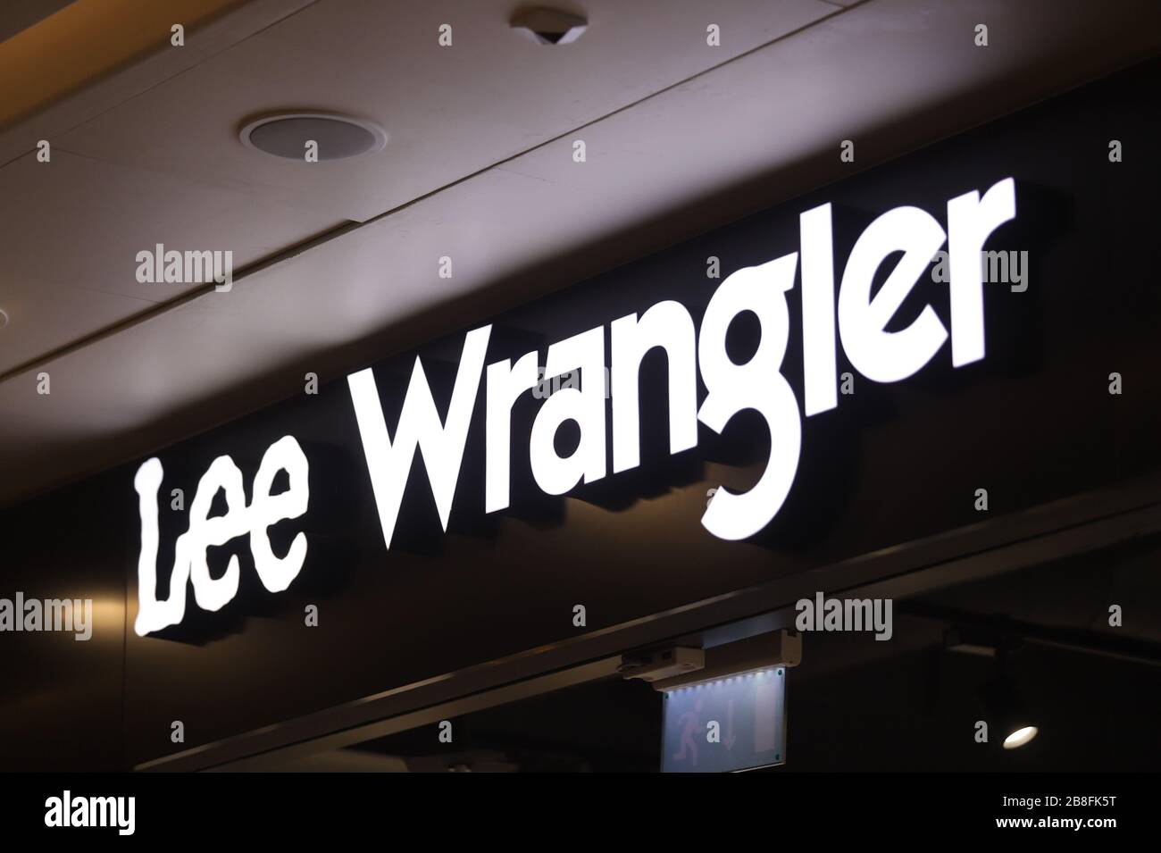 Logo of Lee Wrangler is seen at Galeria Shopping and Entertainment Centre  Stock Photo - Alamy