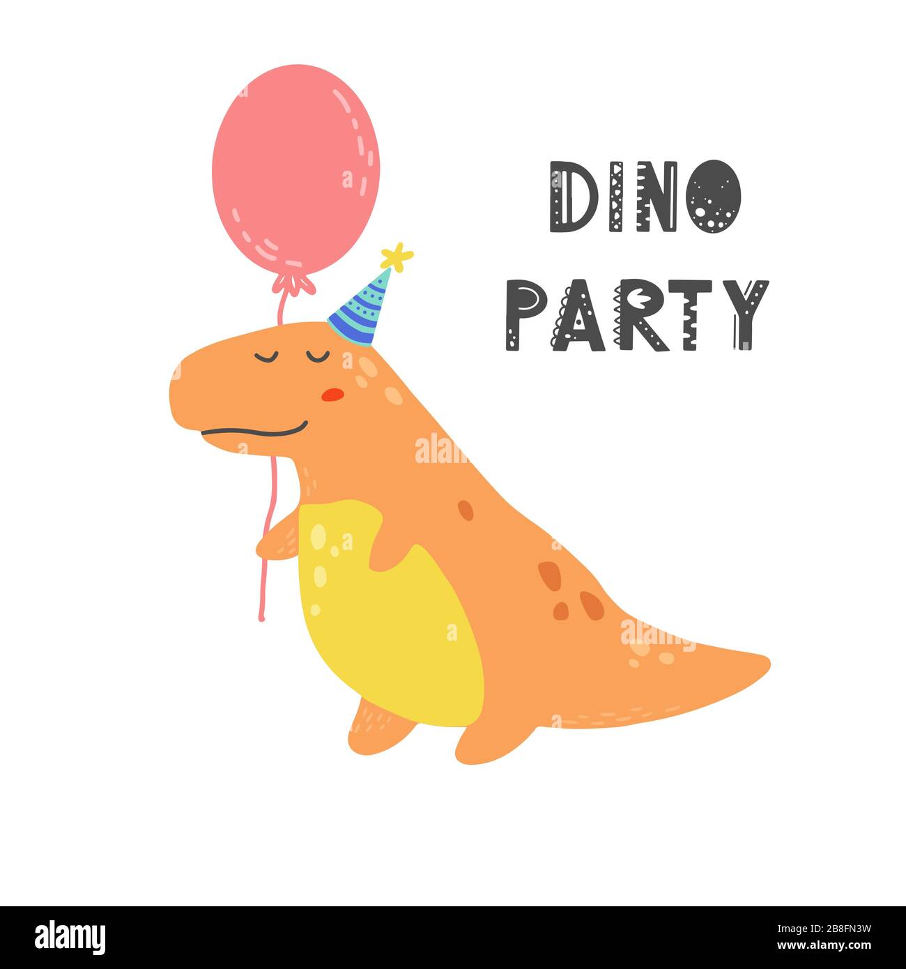 Chrome Dino Party Time Greeting Card