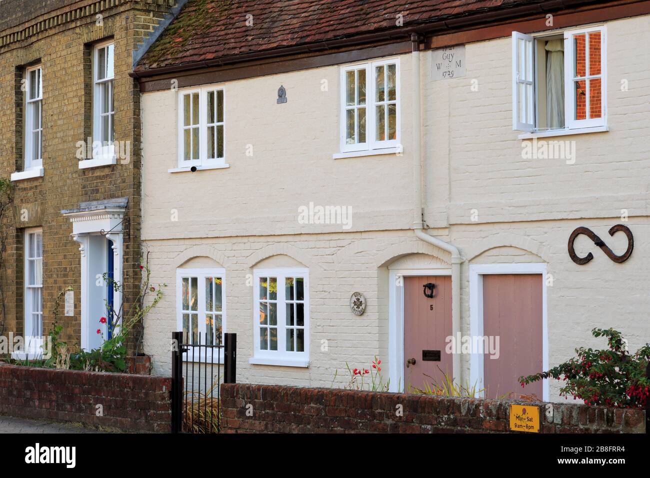 Historic Cottages, Hythe Town, Hampshire, England, United Kingdom Stock
