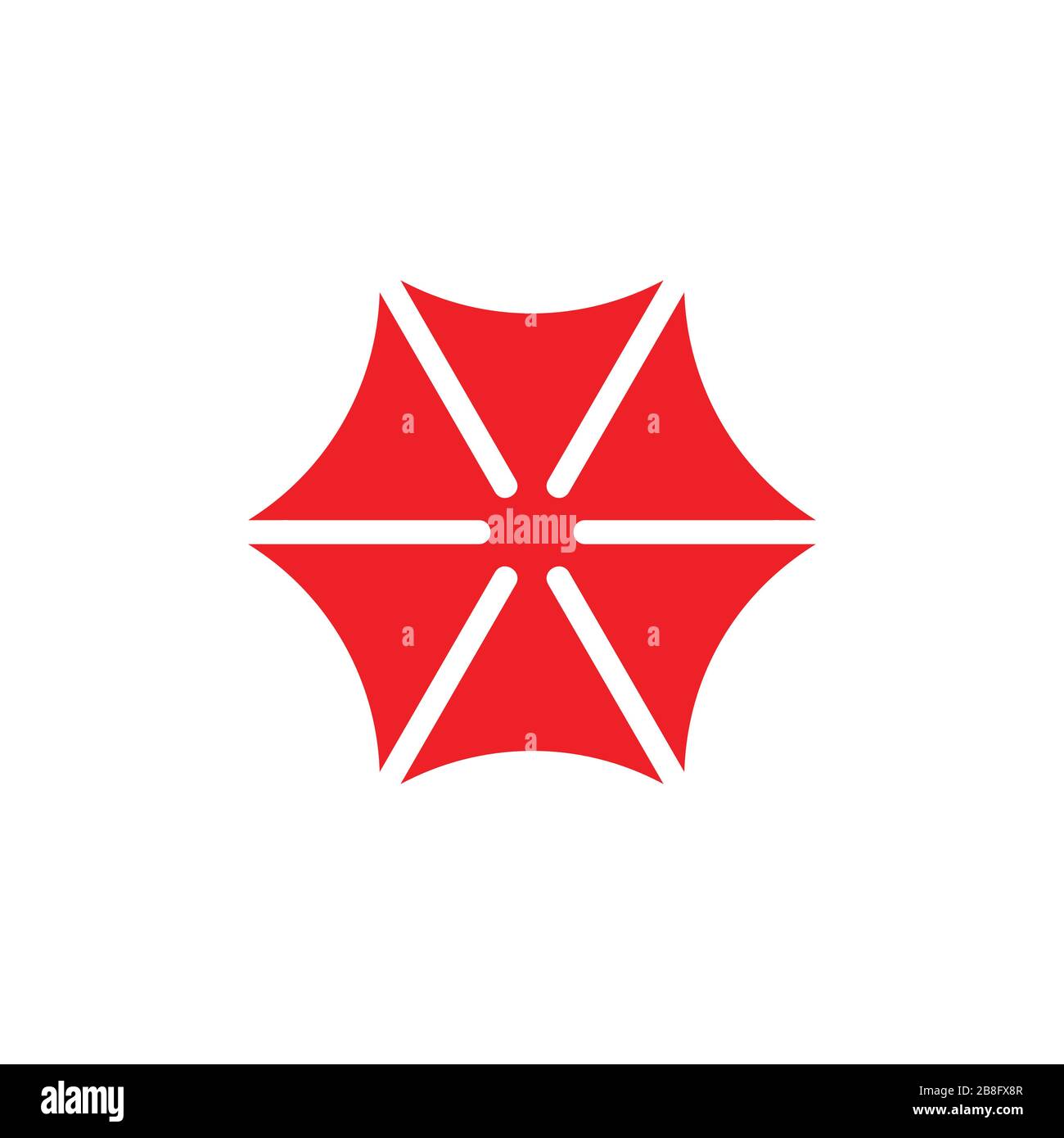 hexagonal arrows curves design logo vector Stock Vector