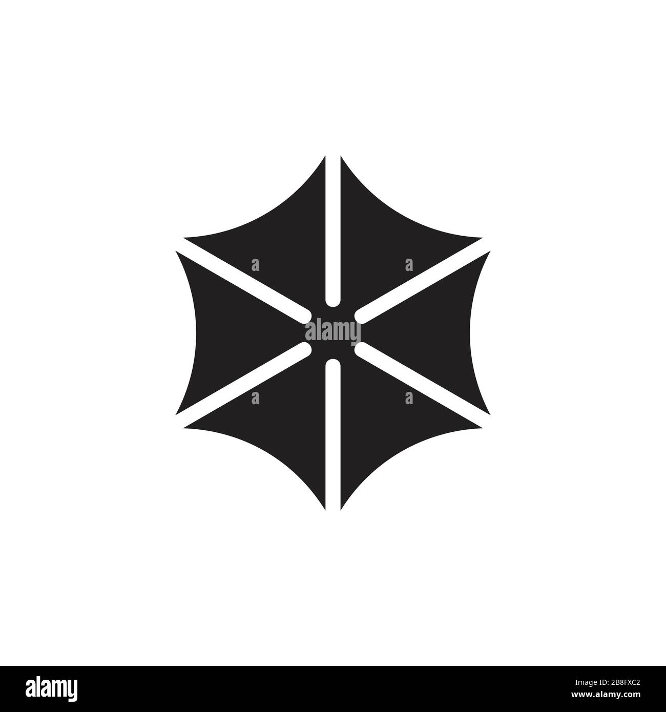 hexagonal arrows curves design logo vector Stock Vector