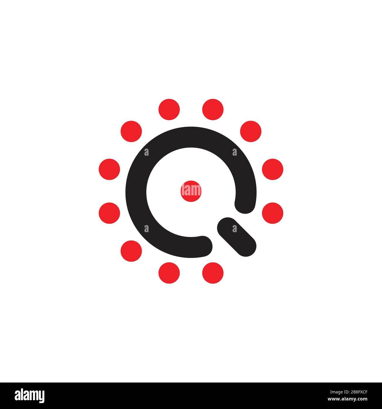 letter q sun dots simple logo vector Stock Vector