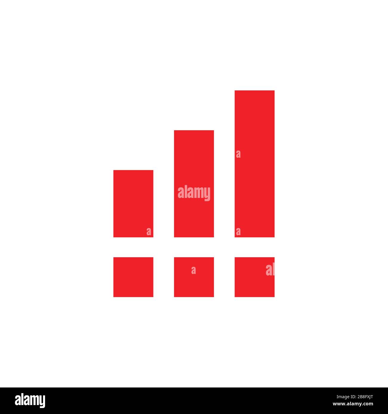 exclamation mark bar chart simple geometric symbol logo vector Stock Vector