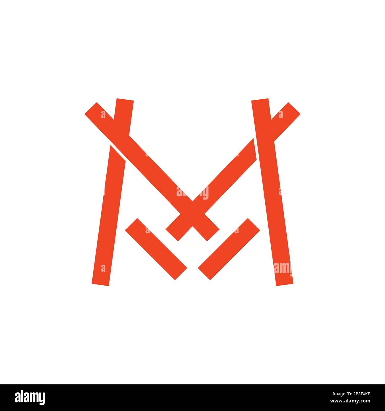 letter m simple linked lines art logo vector Stock Vector Image & Art ...