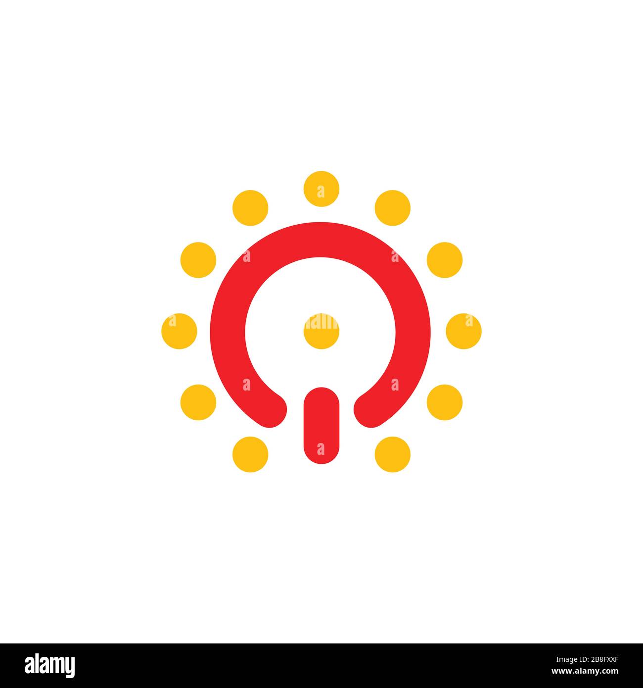 shine dots power button bulb logo vector Stock Vector