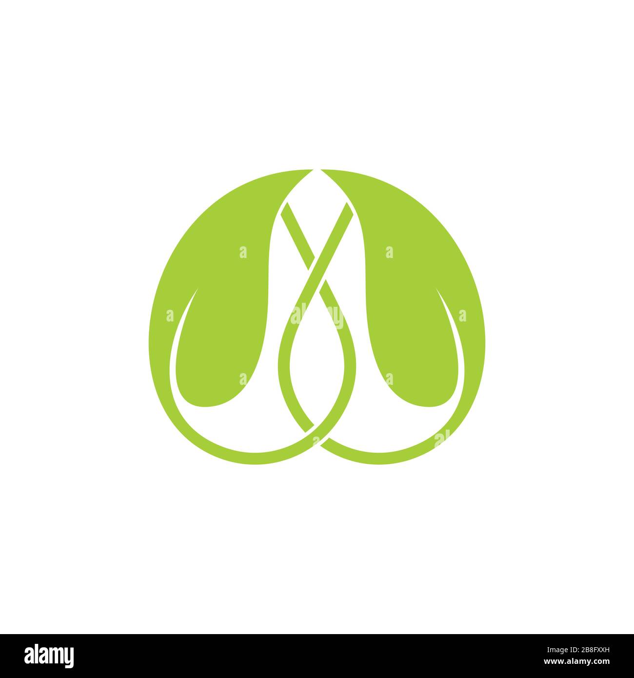 linked leaf flat monogram logo vector Stock Vector