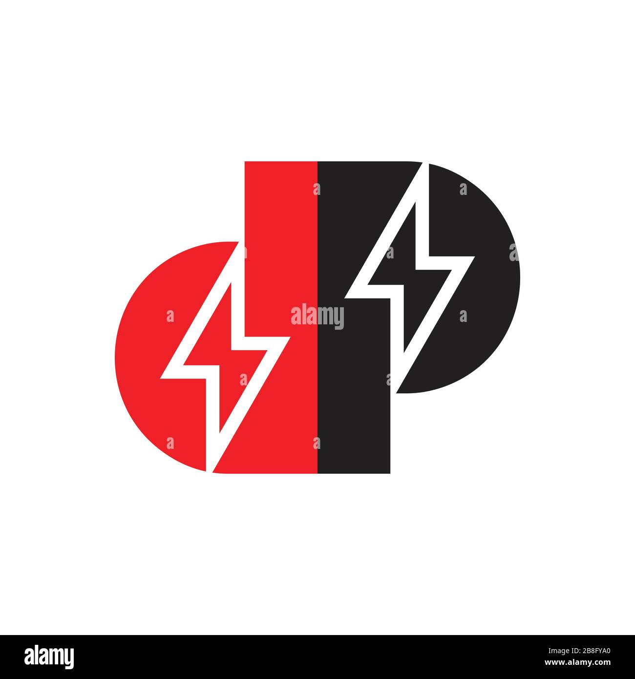letter dp thunder shape geometric logo vector Stock Vector