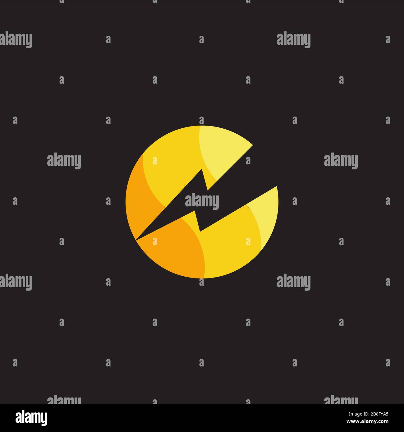 circle colorful gradient thunder wave energy symbol logo vector Stock Vector