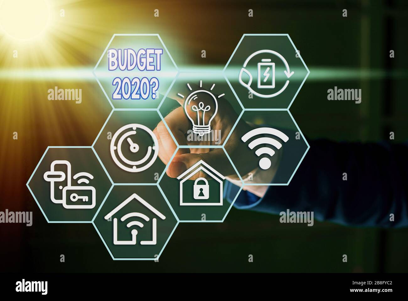 Text sign showing Budget 2020 Question. Business photo text estimate of ...