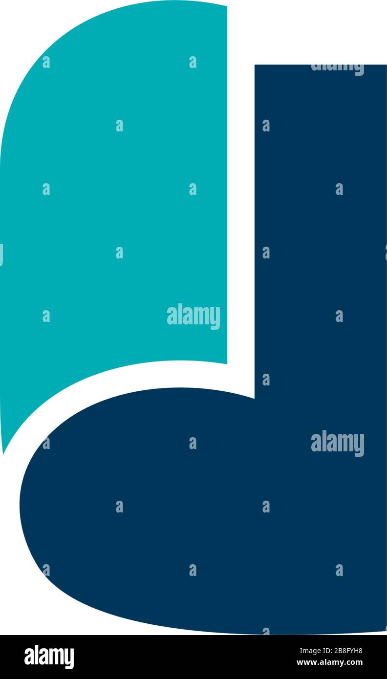letter d roll paper 3d simple design logo vector Stock Vector