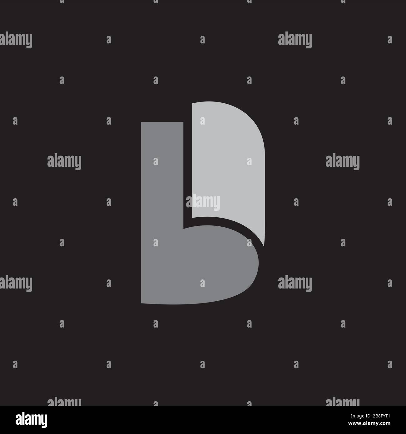 letter b roll paper 3d simple design logo vector Stock Vector