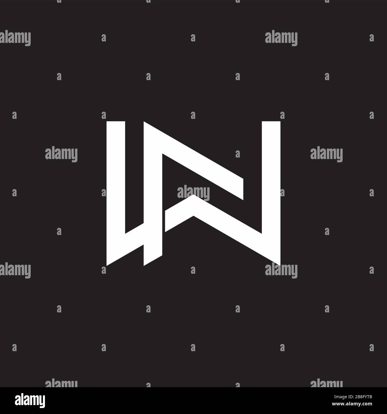 letter aw geometric arrow line simple logo vector Stock Vector