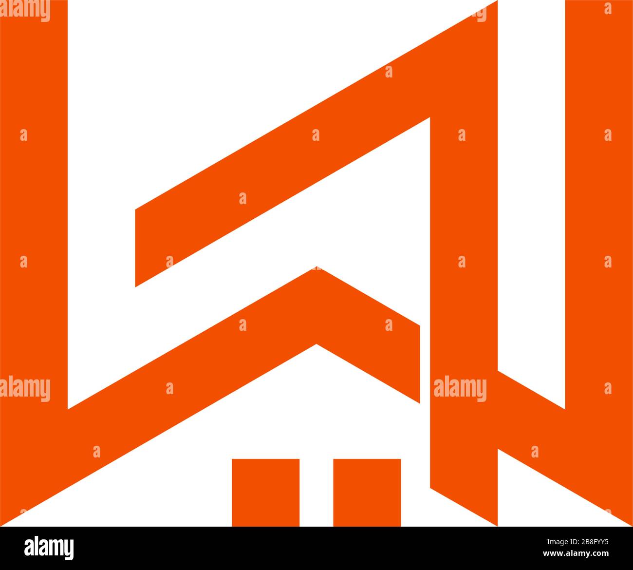 letter w arrow up abstract home shape geometric line logo vector Stock ...