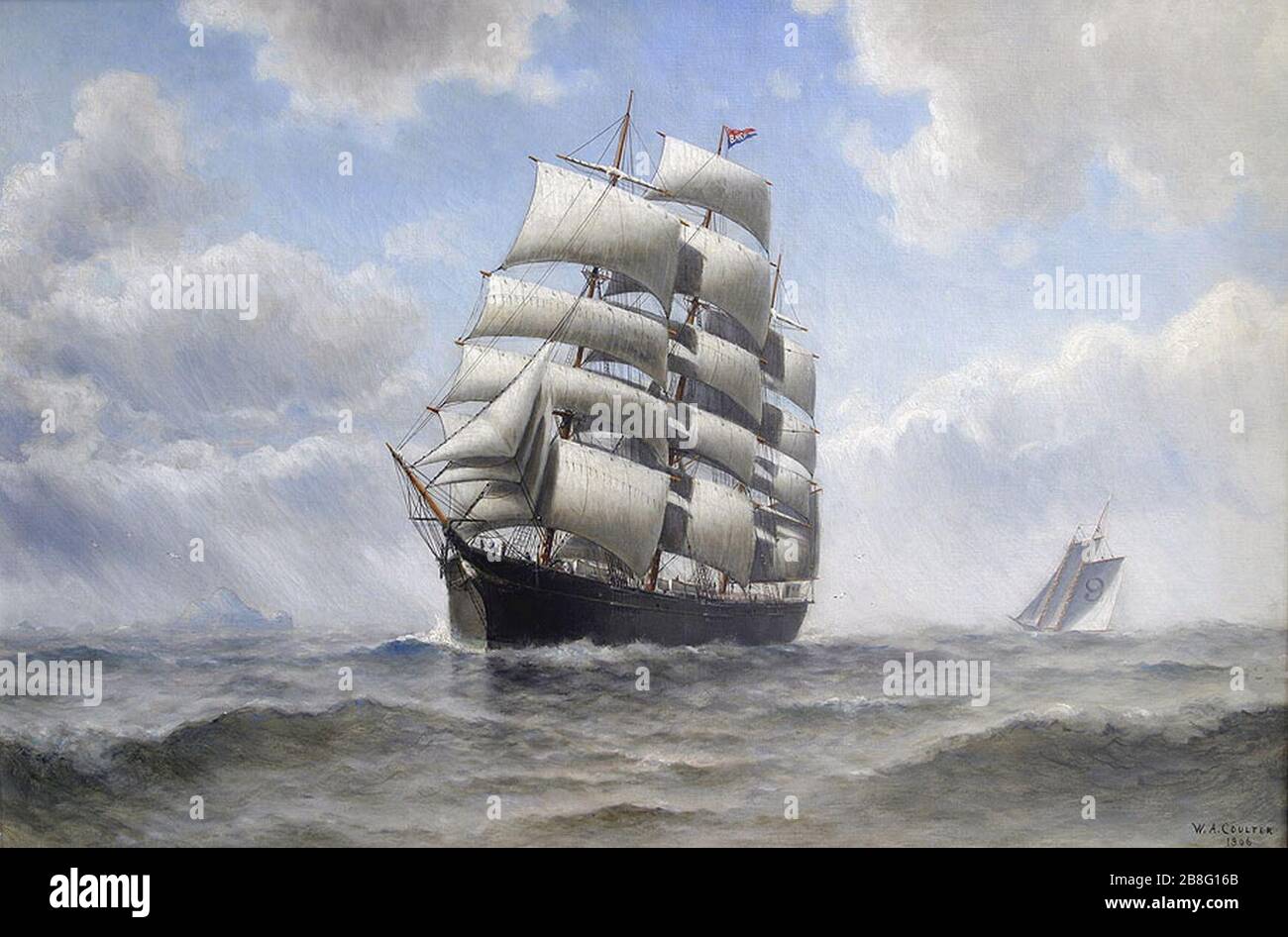 Glory of the Seas Off the Farallon Islands, by William A. Coulter 13220. Stock Photo