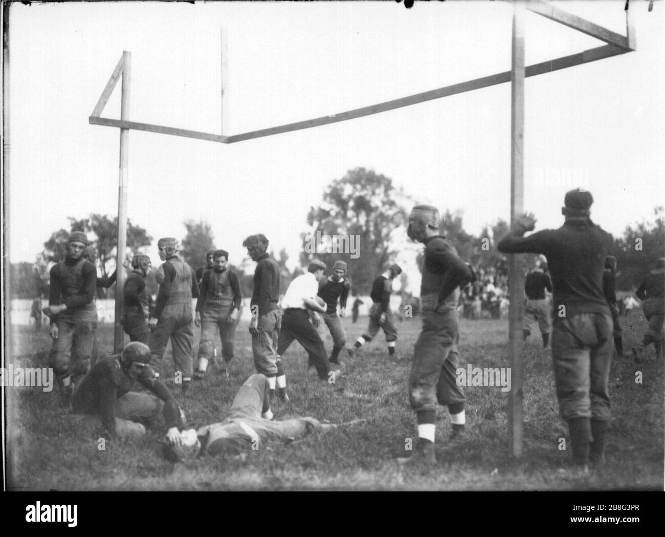 Goal line action at Miami-Wilmington football game 1911 (3200492512). Stock Photo