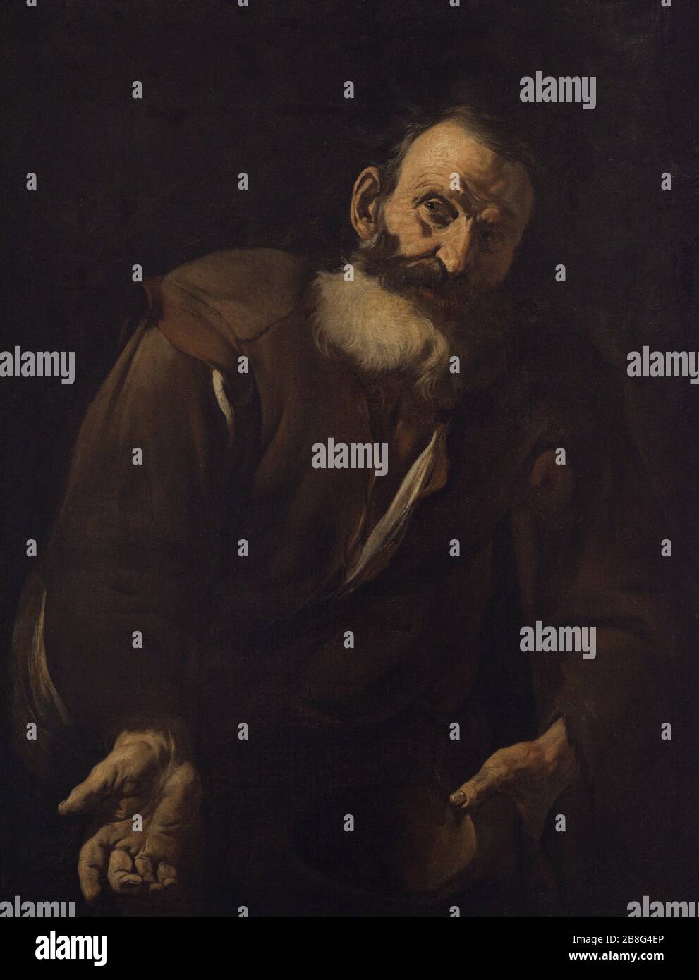 Giacomo Francesco Cipper, llamado Il Todeschini (1664-1736). Pintor austríaco. Un mendigo. Museo Nacional de Bellas Artes. La Valeta. Malta. Stock Photo