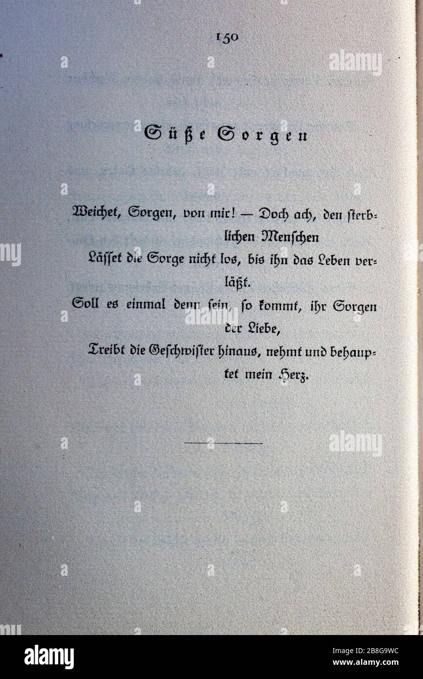 Goethes Liebesgedichte im Insel Verlag-150. Stock Photo
