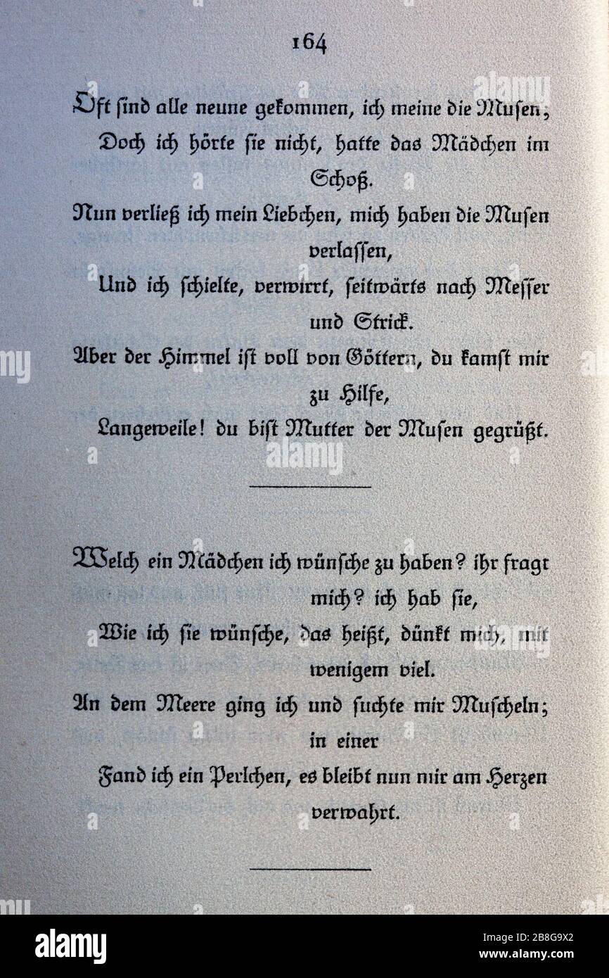 Goethes Liebesgedichte im Insel Verlag-164. Stock Photo