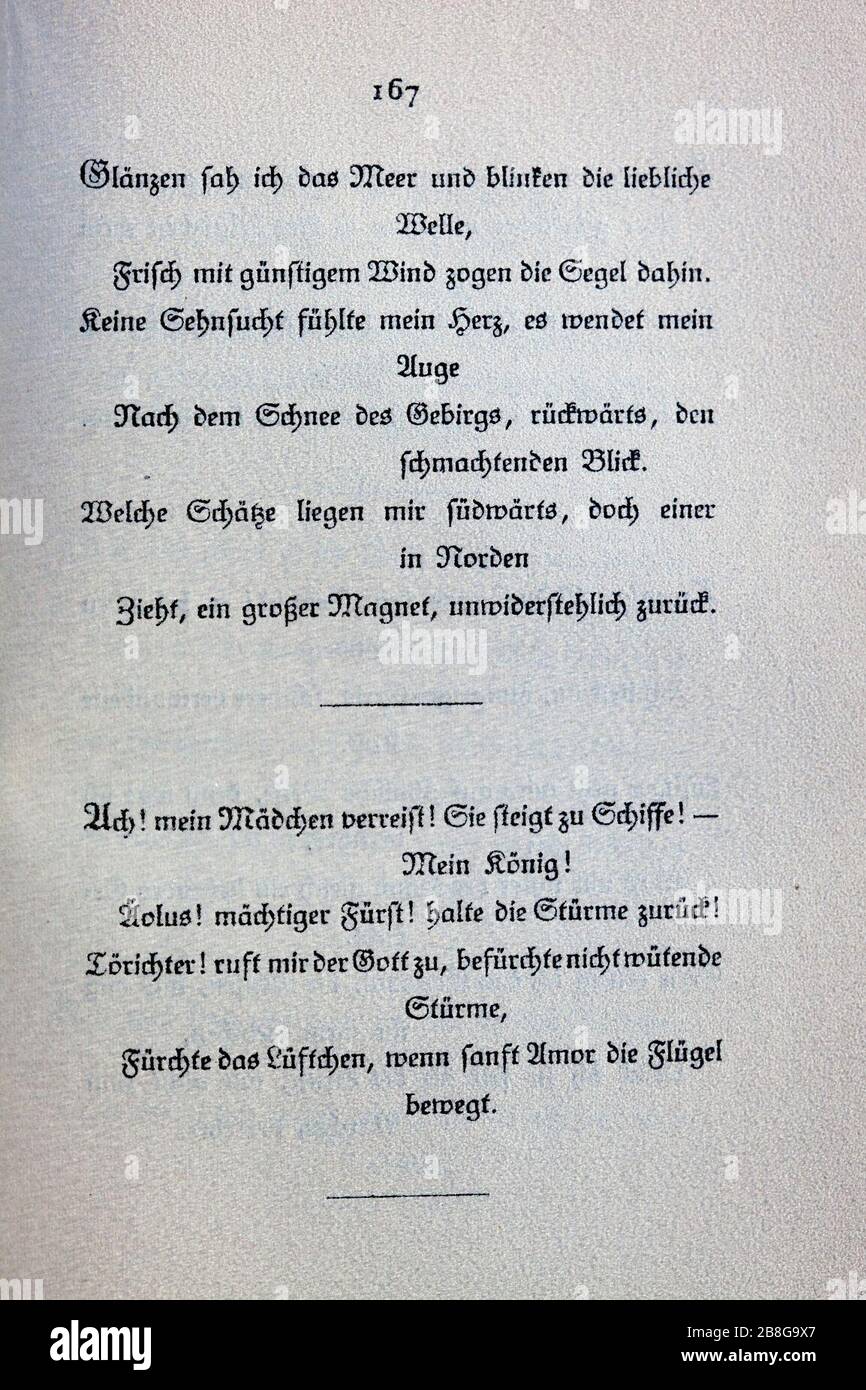 Goethes Liebesgedichte im Insel Verlag-167. Stock Photo