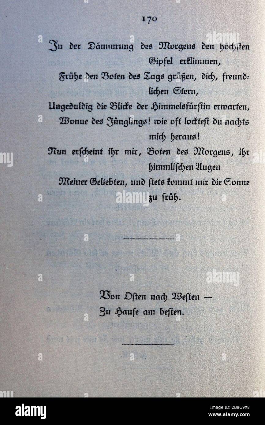 Goethes Liebesgedichte im Insel Verlag-170. Stock Photo