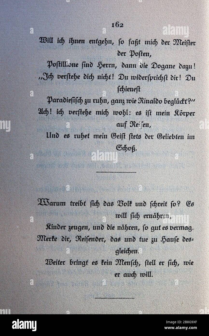 Goethes Liebesgedichte im Insel Verlag-162. Stock Photo