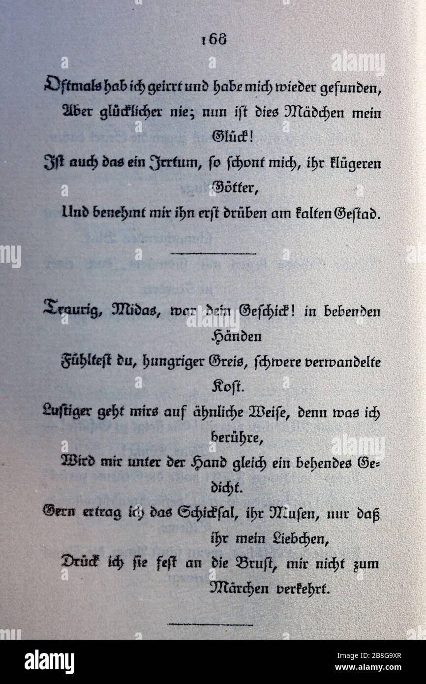 Goethes Liebesgedichte im Insel Verlag-168. Stock Photo
