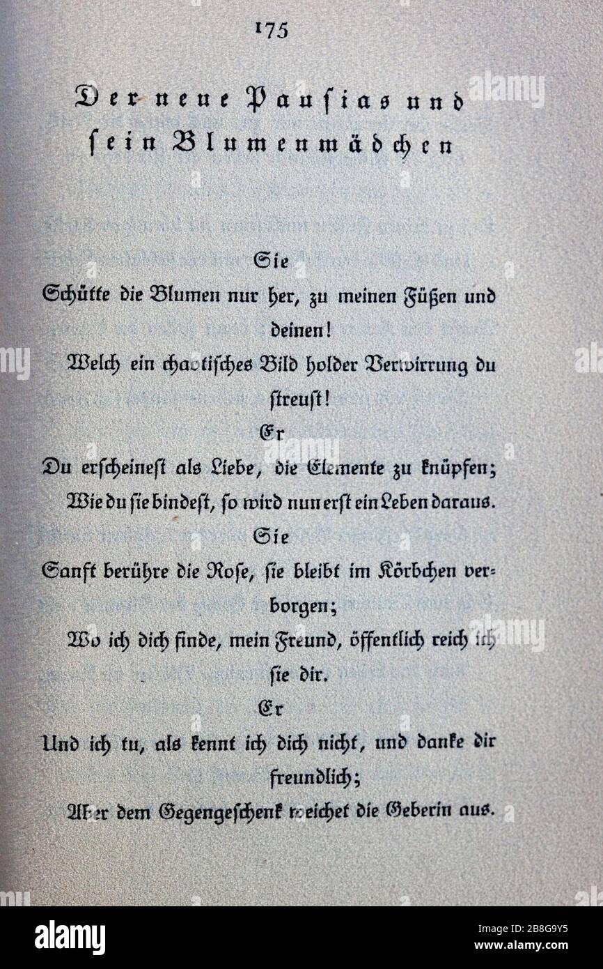 Goethes Liebesgedichte im Insel Verlag-175. Stock Photo