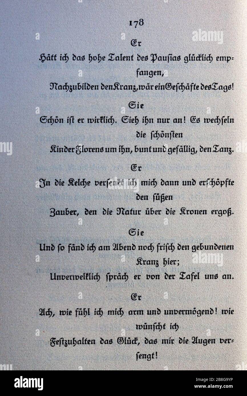Goethes Liebesgedichte im Insel Verlag-178. Stock Photo