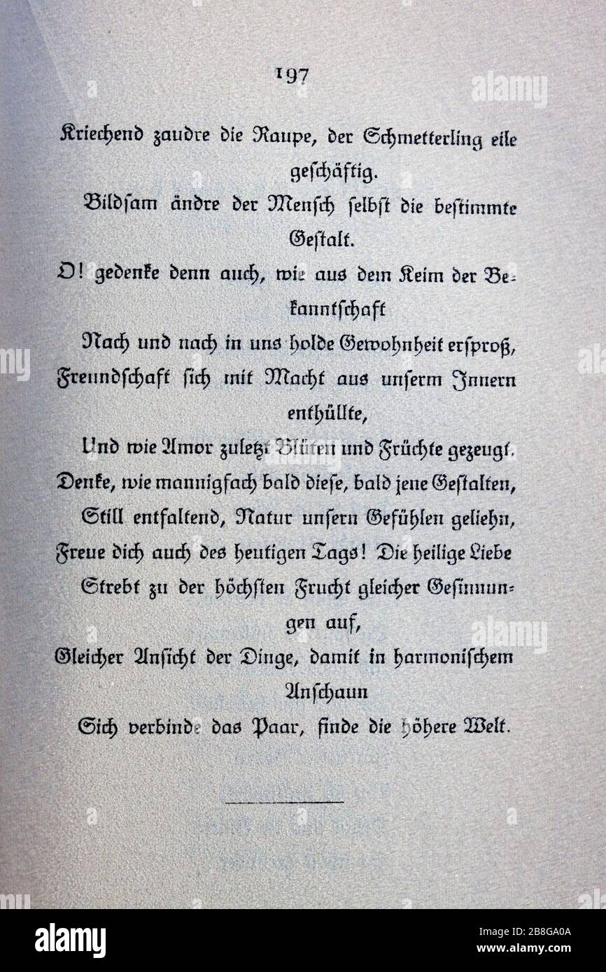 Goethes Liebesgedichte im Insel Verlag-197. Stock Photo