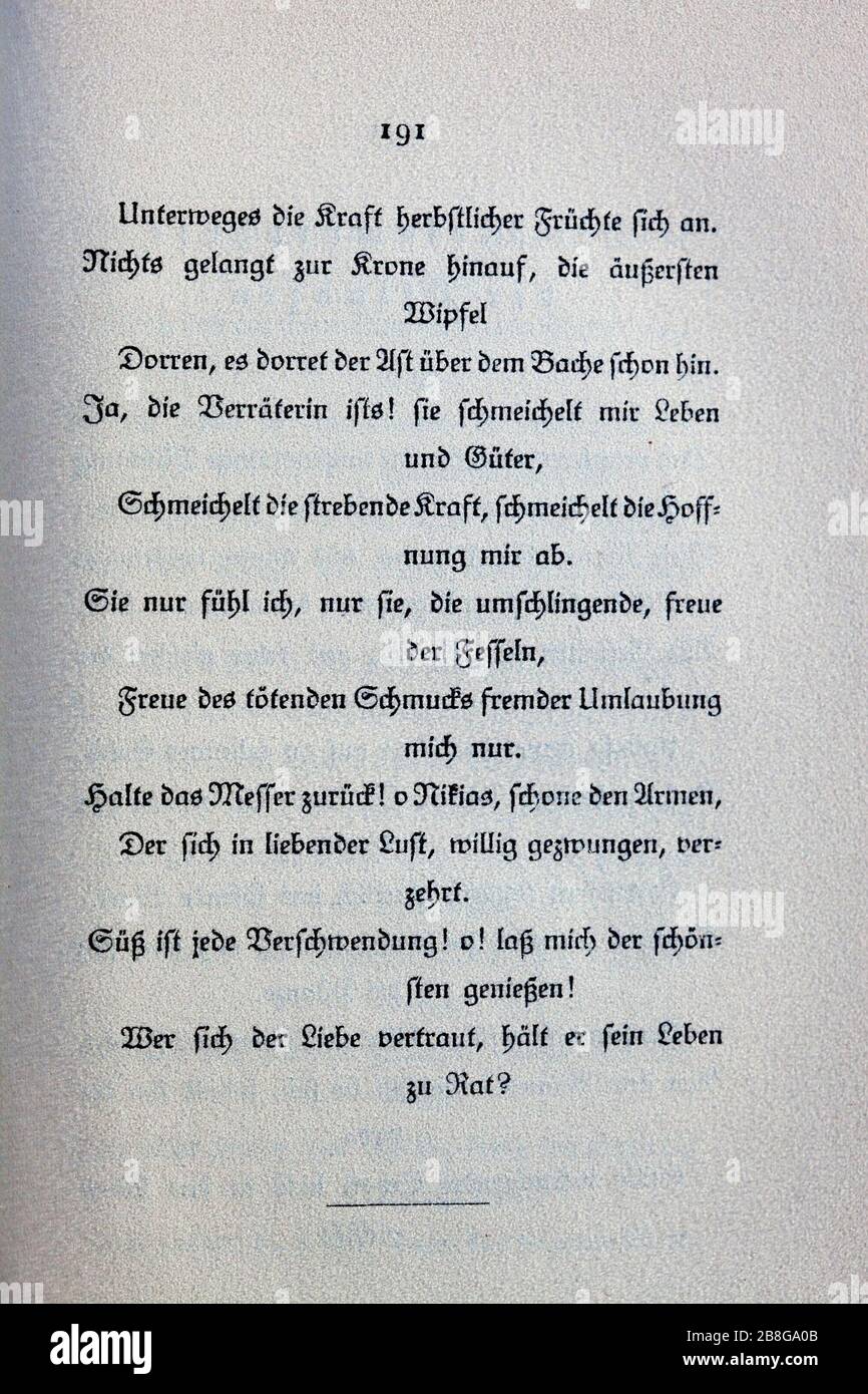 Goethes Liebesgedichte im Insel Verlag-191. Stock Photo