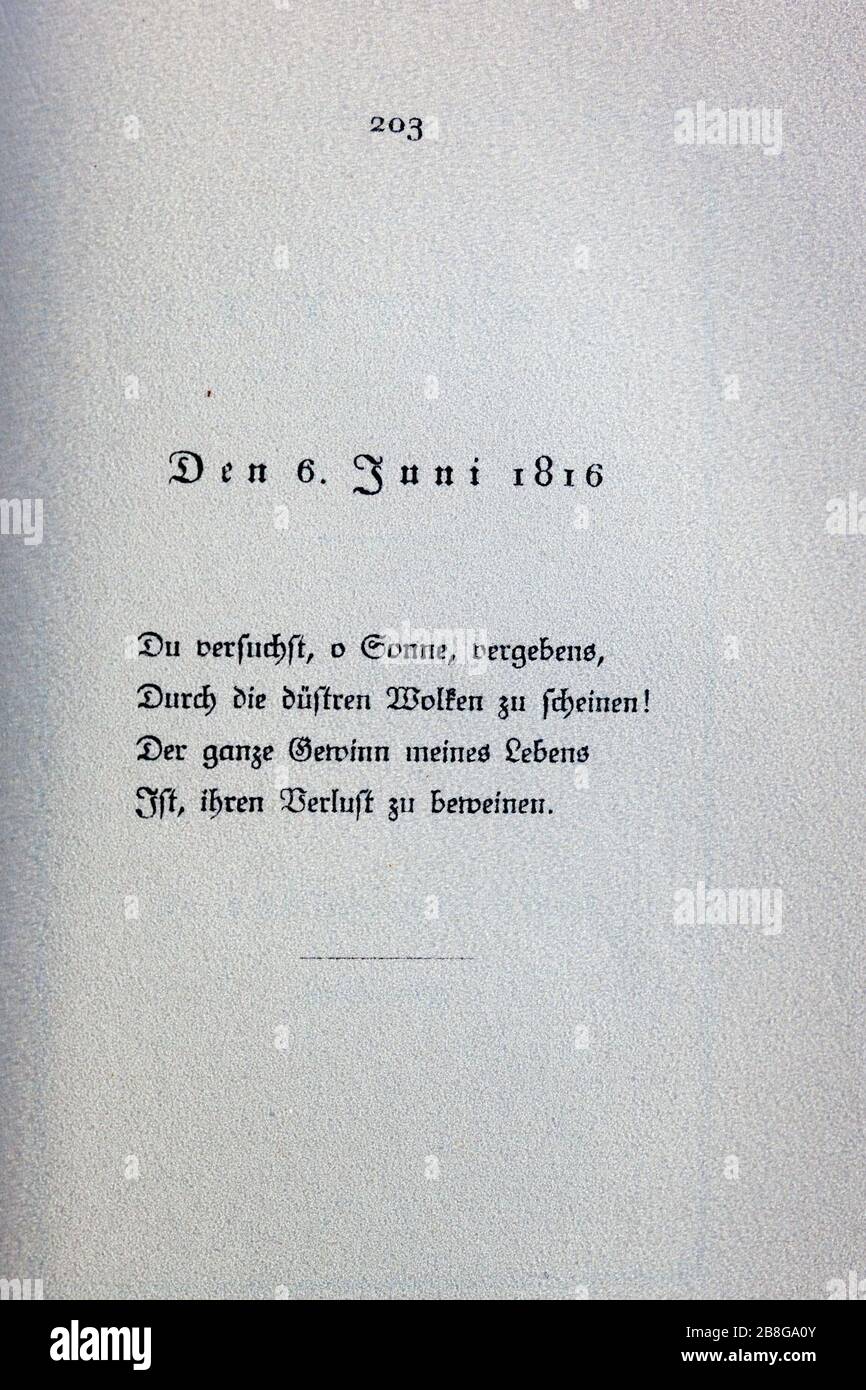 Goethes Liebesgedichte im Insel Verlag-203. Stock Photo